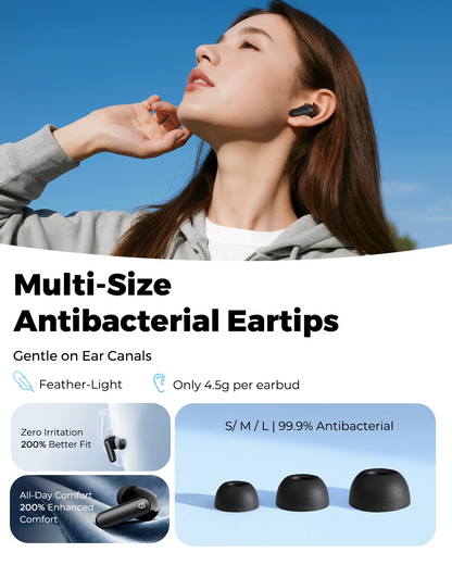 SoundPEATS Q3 Pro Wireless Earbuds – ANC Noise Cancelling, Bluetooth 6.0, 4-Mic Clear Calls, 13mm Hi-Fi Bass, Multipoint Connection