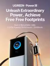 UGREEN Laptop Power Bank, 25000mAh Portable Charger with 200W 3C1A Ports, Built-in Retractable Cables