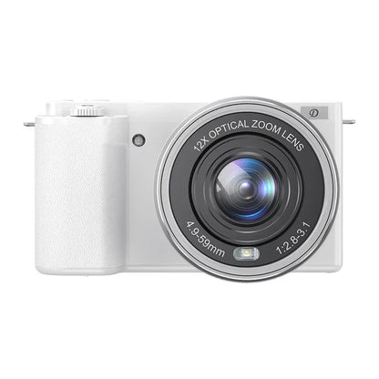 4K Digital Cameras for Photography 12X Optical Zoom Vlog Video Camera for YouTube 64MP WiFi Auto Focus Livestream DSLR Camera